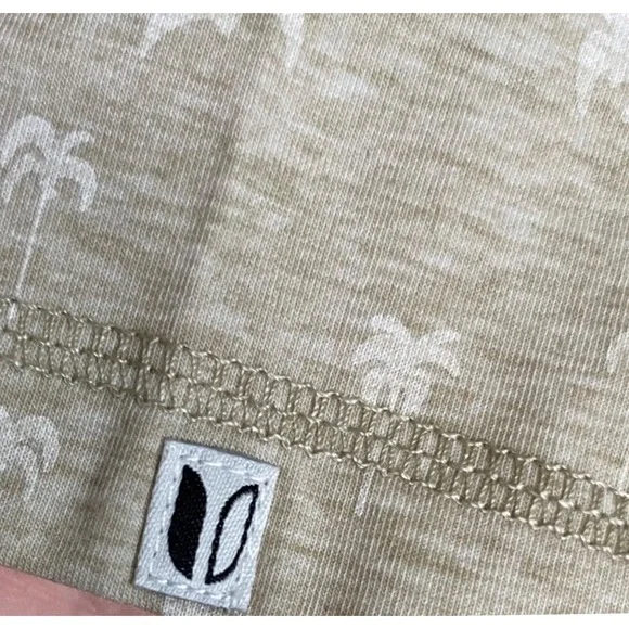 Linksoul Lux-Lite Polo Mens S Tan Palm Tree Performance Golf Shirt LS1381P NWT - Picture 7 of 9